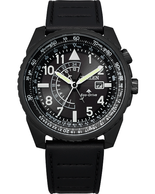 Promaster Nighthawk Black Dial Leather Strap BJ7135-02E | CITIZEN